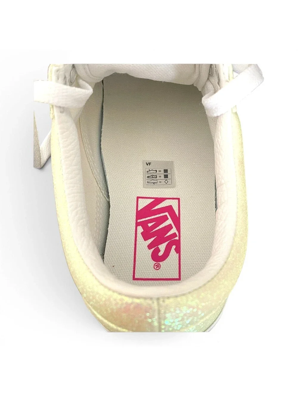 VANS Old Skool UV Glitter White/Pink Shoes Women Size 7 BNIB